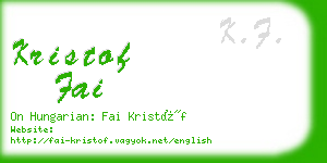 kristof fai business card